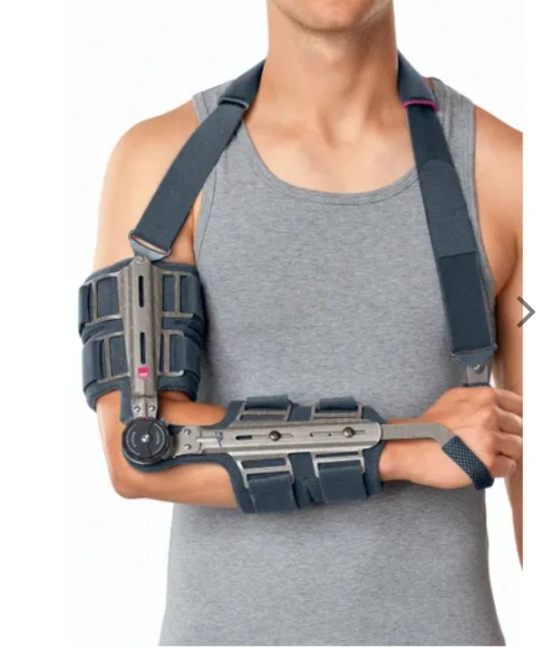 Attelle de coude articulée — butées réglables, après chirurgie ou fracture