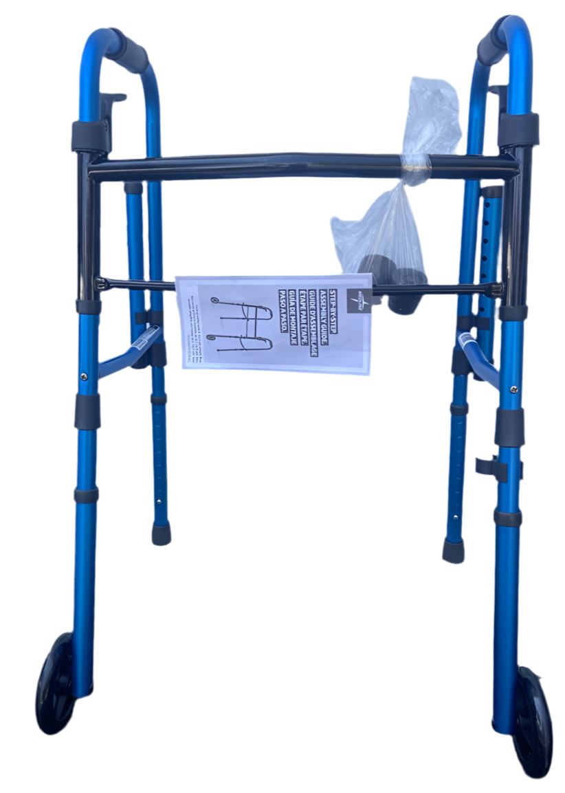 Déambulateur pliant Drive Medical à deux boutons avec roues — modèle 10210-1