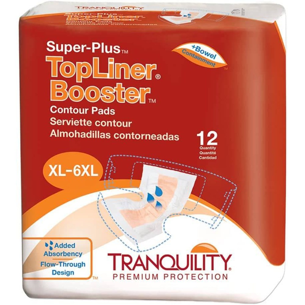 Tranquility TopLiner Super-Plus — serviette d'appoint contour (paquet de 12)